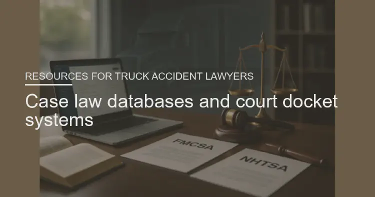 Case law databases and court docket systems