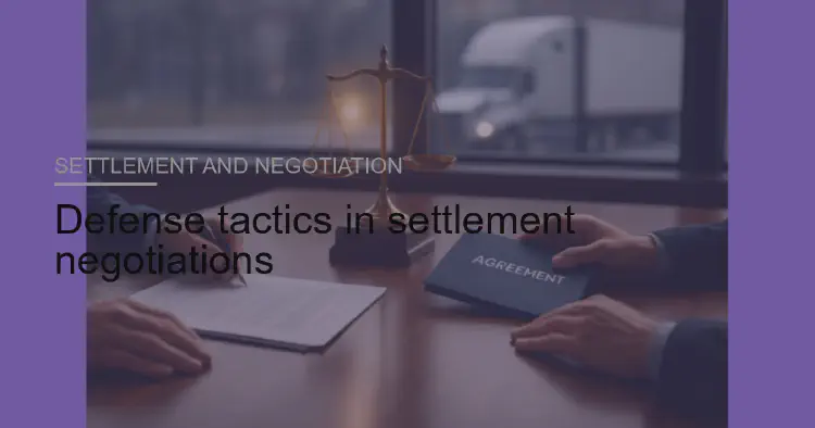 Defense tactics in settlement negotiations