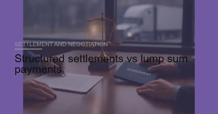 Structured settlements vs lump sum payments